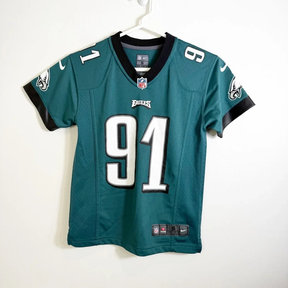 Nike Philadelphia Eagles Jersey Youth Small Green Fletcher Cox #91 NFL On Field